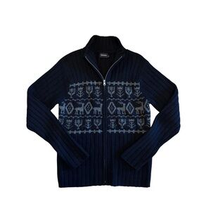 Matinique Men's Black Sweater with  Reindeer Design